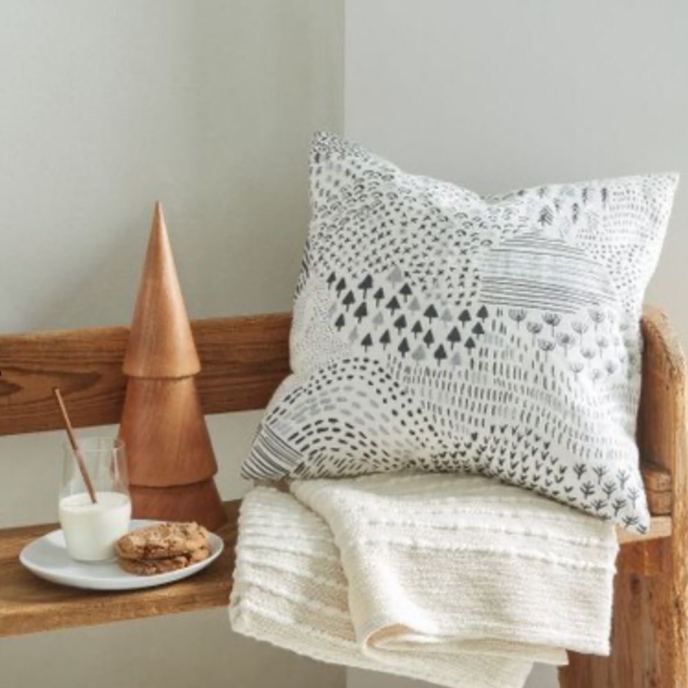 2 West Elm Abstract Woodland Landscape Cushion Covers